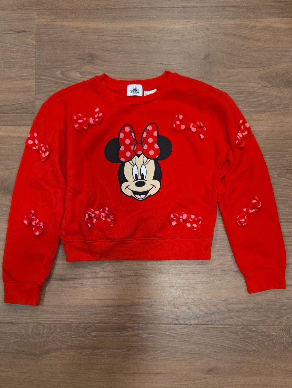 Disney Minnie Mouse Sweater with Polka Dot Bows. Size 7/8